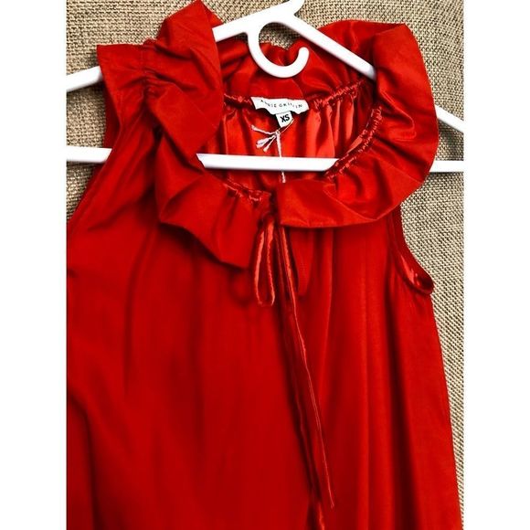 Orange Ruffled Annie Griffin Kay Top - Picture 4 of 7